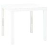 vidaXL Garden Table | White | Plastic | 78x78 cm | Lightweight | Garden Table