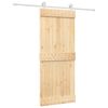 vidaXL Sliding Door Natural and White 85 x 210 cm Solid Pine Wood