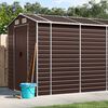 vidaXL Garden Shed Brown 191x725x198 cm Galvanised Steel