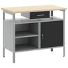 vidaXL Workbench Black and grey 100 x 55 x 85 cm Powder-coated steel