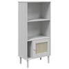 vidaXL Bookcase "SENJA" Rattan Look White 60x35x130 cm Solid Wood Pine