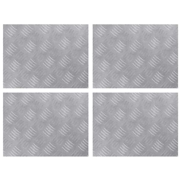 vidaXL Stair Tread Rectangular 4 pcs Silver 40 x 30 cm Aluminium