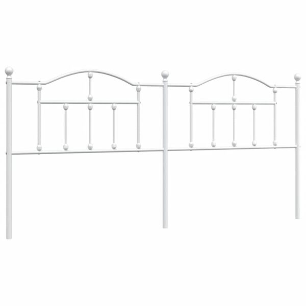 vidaXL Metal Headboard White 193 cm