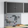 vidaXL Tool Cabinet and Pegboard Set 3 pcs Black 100 x 20 x 115 cm