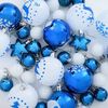 vidaXL Christmas Bauble Set 40 pcs Blue and White Plastic