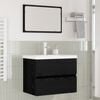 vidaXL Bathroom Furniture Set 3 pcs Black Oak Engineered Wood