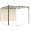 vidaXL Garden Gazebo with Side Curtain 4x3x2.25 m Cream