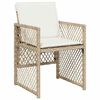 vidaXL Garden Dining Set 9 pcs Beige Poly Rattan