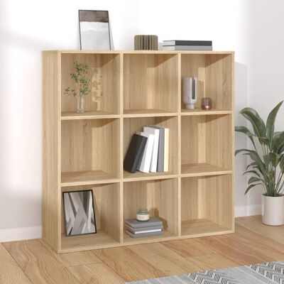 vidaXL Book Cabinet Sonoma Oak 98x29x97.5 cm Engineered Wood