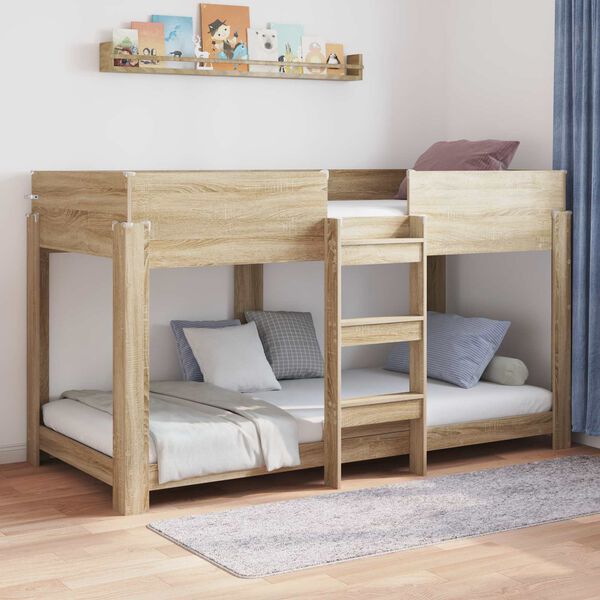 vidaXL Bunk Bed for Kids Sonoma Oak 90 x 200 cm Engineered Wood