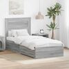 vidaXL Bed Frame Grey Sonoma and Silver 75 x 190 cm Engineered Wood