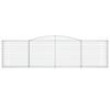 vidaXL Arched Gabion Basket 400x30x100/120 cm Galvanised Iron