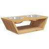 vidaXL Raised Dog Bowls 35.5x18x10.5 cm Bamboo