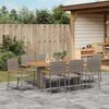 vidaXL Garden Dining Set 9 pcs Grey Poly Rattan