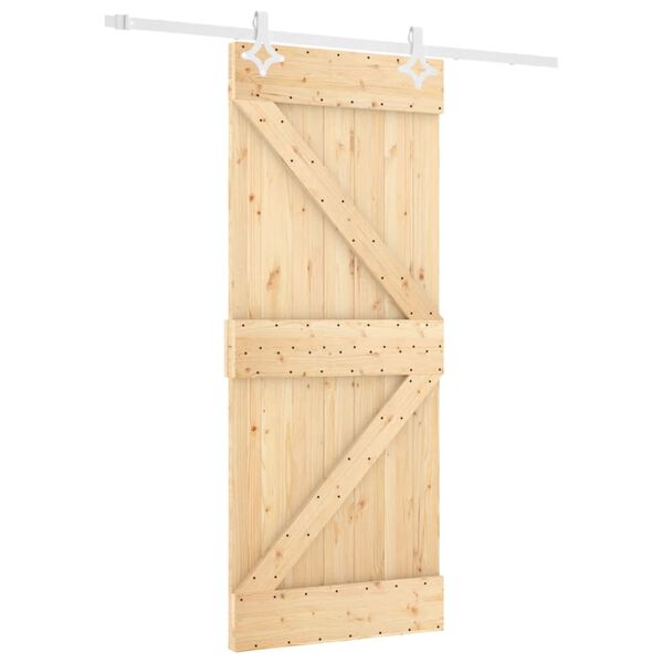 vidaXL Sliding Door with Hardware Set 80x210 cm Solid Wood Pine
