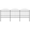 vidaXL Garden Fence with Spear Top Steel 504x175 cm Black