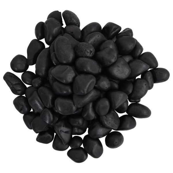 vidaXL Polished Pebbles 25 kg Black 2-5 cm