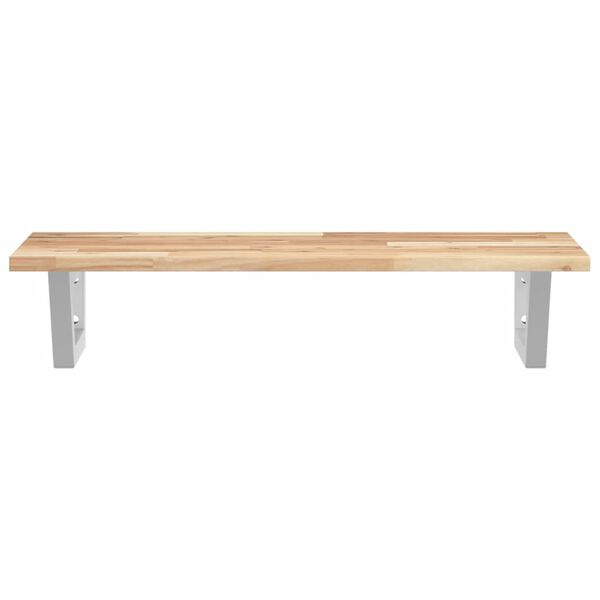 vidaXL Basin Shelf Wall Mounted Steel and Solid Wood Acacia