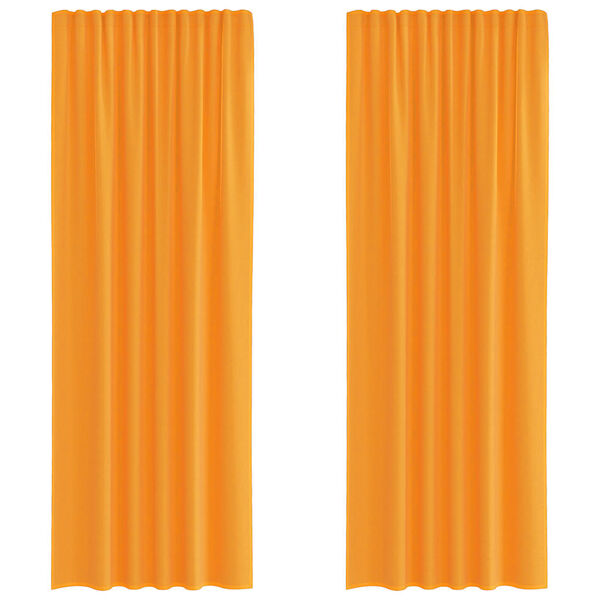 vidaXL Voile Curtains with Rod Pockets 2 pcs Orange