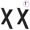 vidaXL Dining Table Legs X-Shaped 2 pcs Black 90x(72-73) cm Steel