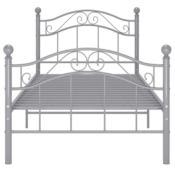 vidaXL Bed Frame without Mattress Grey Metal 90x200 cm