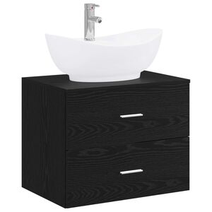 vidaXL Bathroom Furniture Set Black Oak Engineered Wood