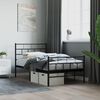 vidaXL Metal Bed Frame without Mattress with Footboard Black 107x203cm