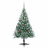 vidaXL Frosted Pre-lit Christmas Tree with Ball Set Pinecones 150 cm