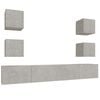 vidaXL 6 Piece TV Cabinet Set Concrete Grey Engineered Wood