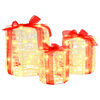 vidaXL Gift Box Decoration 3 pcs Warm white 20 x 20 x 21 cm Acrylic