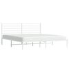 vidaXL Metal Bed Frame without Mattress with Headboard White 180x200cm
