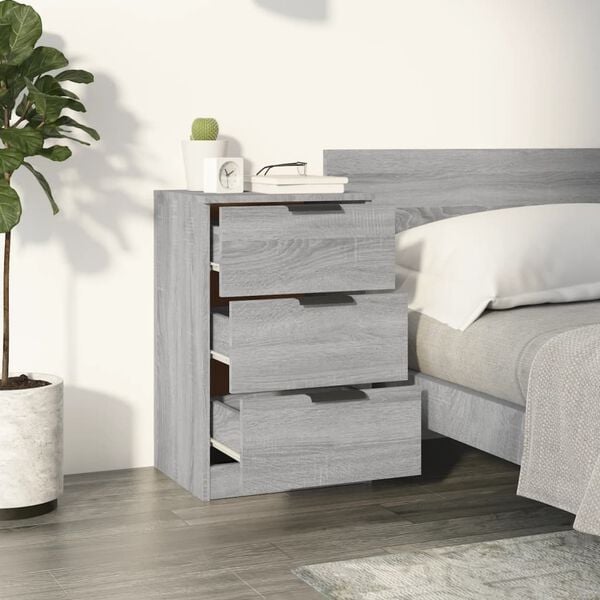 vidaXL Bedside Cabinets 2 pcs Grey Sonoma 40x36x65 cm