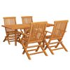 vidaXL 5 Piece Garden Dining Set Solid Teak Wood