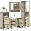 vidaXL 4&nbsp;Piece Bathroom Furniture Set&nbsp;Sonoma Oak Engineered Wood