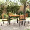 vidaXL Garden Dining Set 5 pcs Black and Brown Poly Rattan