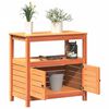 vidaXL Potting Table with Shelves Brown 82.5x45x81 cm Solid Wood Pine