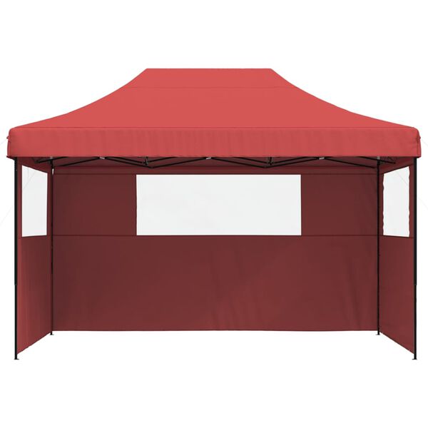 vidaXL Foldable Party Tent Pop-Up with 3 Sidewalls Burgundy