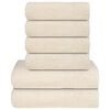 vidaXL 6 Piece Towel Set "FROGN" Cream 360 gsm