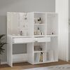 vidaXL LED Dressing Table with 2 Cabinets High Gloss White Engineered Wood