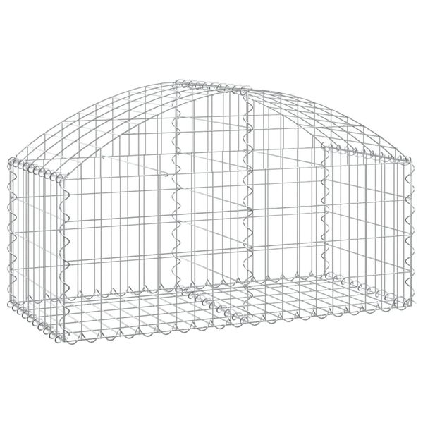 vidaXL Arched Gabion Basket 100x50x40/60 cm Galvanised Iron