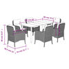 vidaXL 7 Piece Garden Dining Set with Cushions Grey Poly Rattan