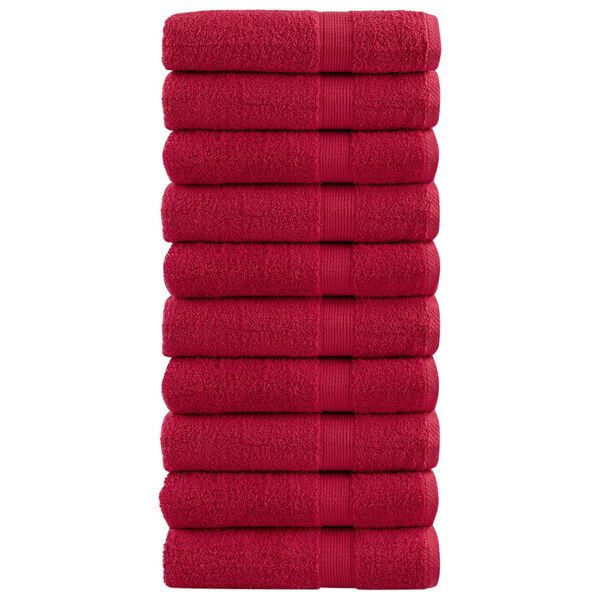 vidaXL Premium Bath Towels "SOLUND" 10 pcs Red 100x150 cm 600 gsm