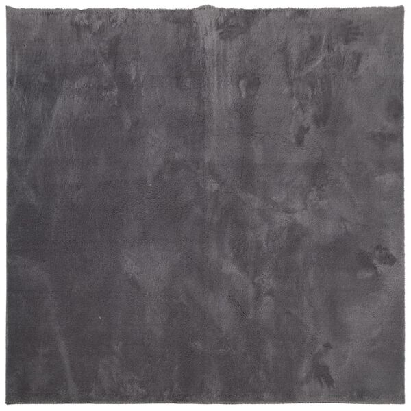 vidaXL Rug HUARTE Short Pile Soft and Washable Anthracite 120x120 cm