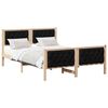 vidaXL Bed Frame with Headboard Black 150 x 200 cm Solid Pine Wood