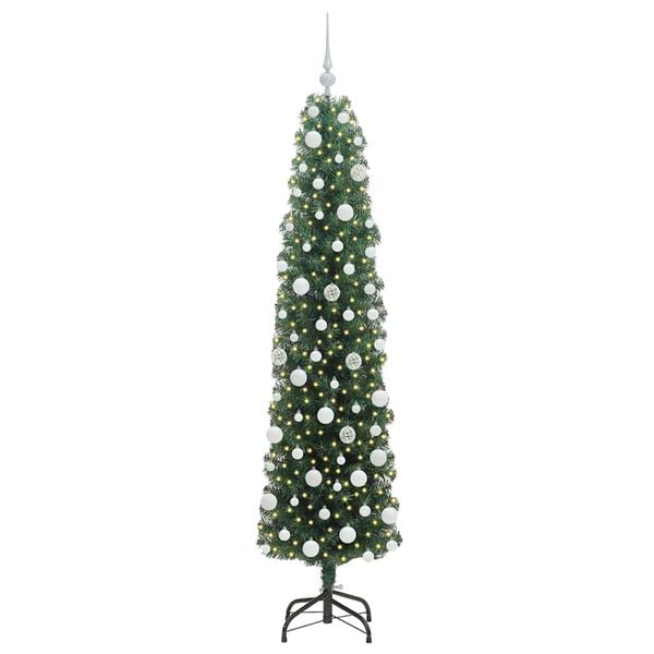 vidaXL Artificial Christmas Tree with 300 LEDs with Stand Green 180 cm
