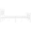 vidaXL Metal Bed Frame without Mattress with Footboard White 135x190cm