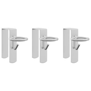 vidaXL Bucket Hooks 3 pcs Portable Silver Steel