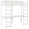 vidaXL Loft Bed Frame White 90 x 190 cm Solid Pine Wood