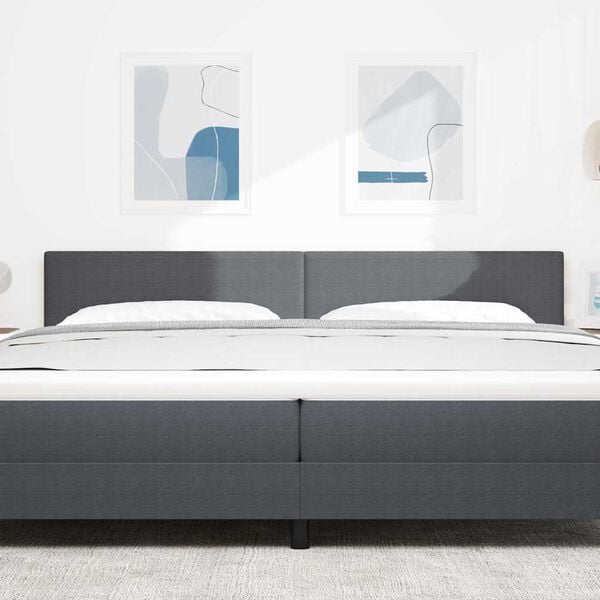 vidaXL Headboard with Headboard Dark Grey 200 cm Faux Leather