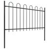 vidaXL Garden Fence with Hoop Top Steel 1426x100 cm Black
